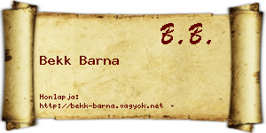 Bekk Barna névjegykártya